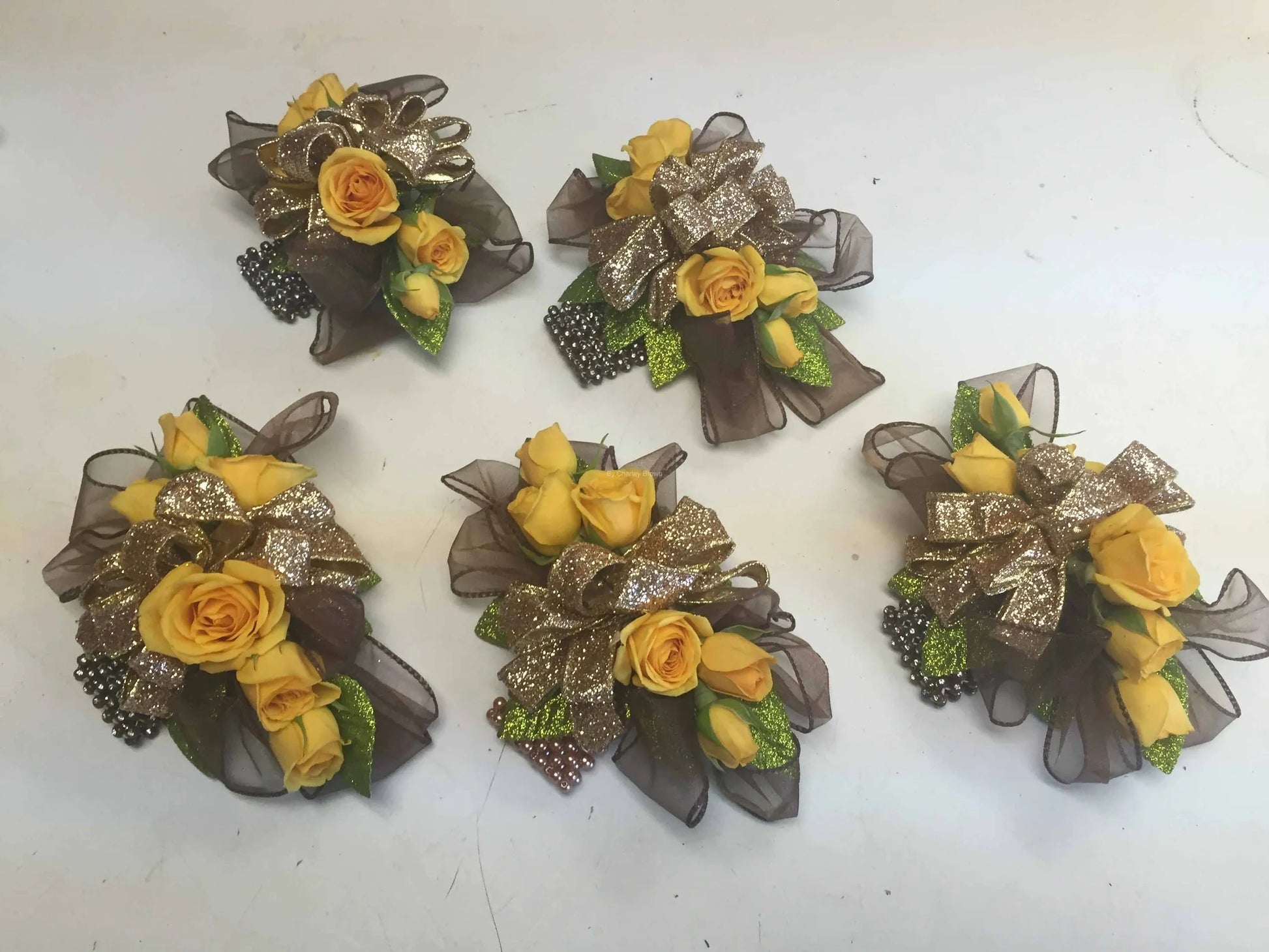Yellow Rose Gold Corsage W0113 image 0