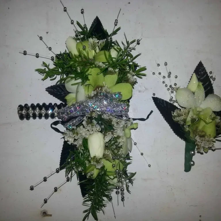 A couple of flowers that are on the wall